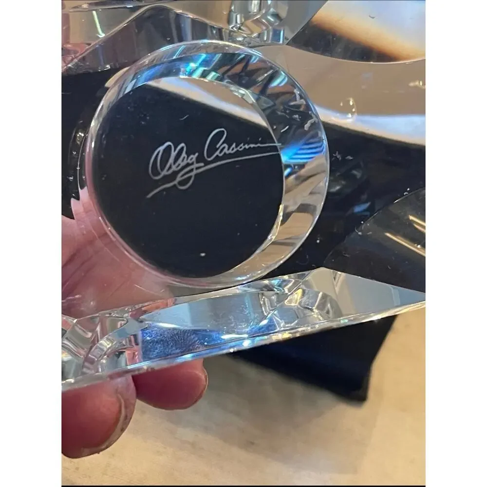 Oleg Cassini Crystal tealight candle holder with box